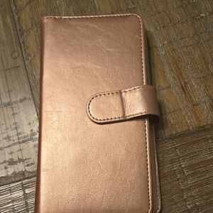Rose Gold Leather Wallet Phone Case